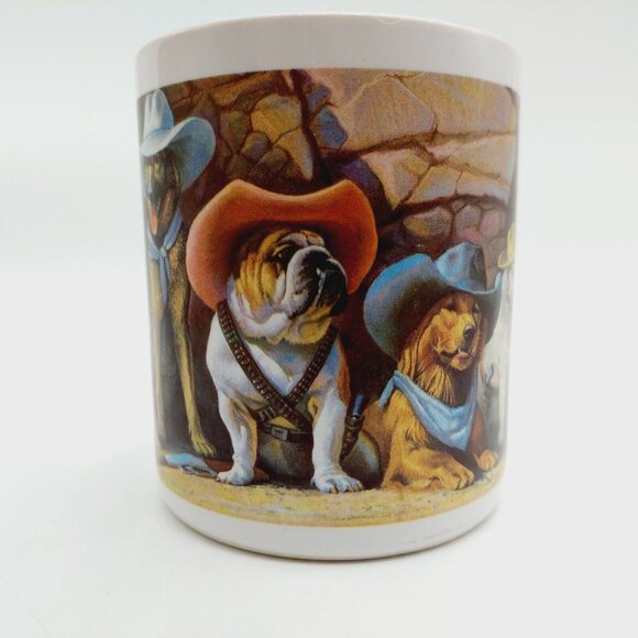 Leanin Tree Western Dog Cowboys Hat Kerchief Bryan Moon Artwork Mug Cup - Picture 1 of 10
